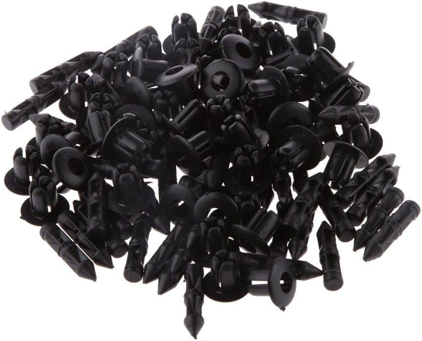 Dovewill 50pcs 6mm Hole Dia Plastic Fastener Door Panel Retainer Clips Push Type Rivet Retainer Bumper Pin