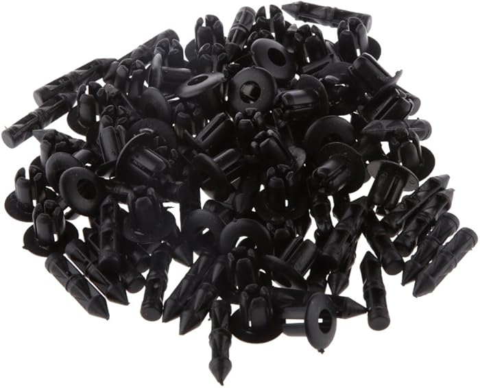 Dovewill 50pcs 6mm Hole Dia Plastic Fastener Door Panel Retainer Clips Push Type Rivet Retainer Bumper Pin