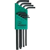 Bondhus 31834 Long Length Star-Tipped L-Wrenches, 8 Piece Set, sizes T9-T40