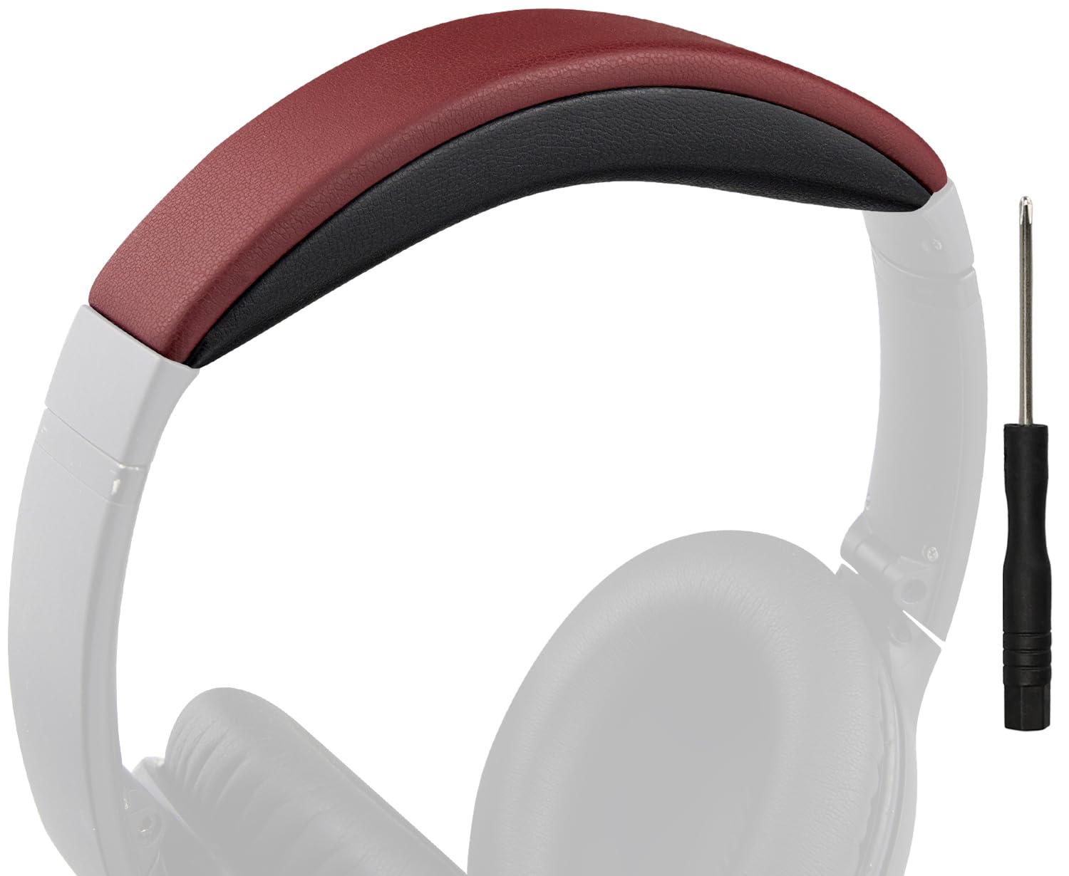 SOULWIT Replacement Headband Pad Kit for Bose QuietComfort 45 (QC45)/QuietComfort SE (QC SE) Headphones, Easy DIY Installation (Burgundy) — image 1