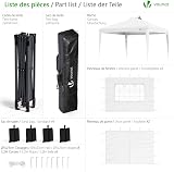 VOUNOT 3m x 3m Pop Up Gazebo with Sides Central Lock System White view 2