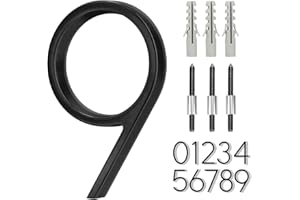 BVNUD 5 Inch Stainless Steel Floating House Number, Metal Modern House Numbers, for Outdoor Mailbox Yard Home Wall DoorGarage Gate with Nail Kit, Coated Black, 911 Visibility Signage
