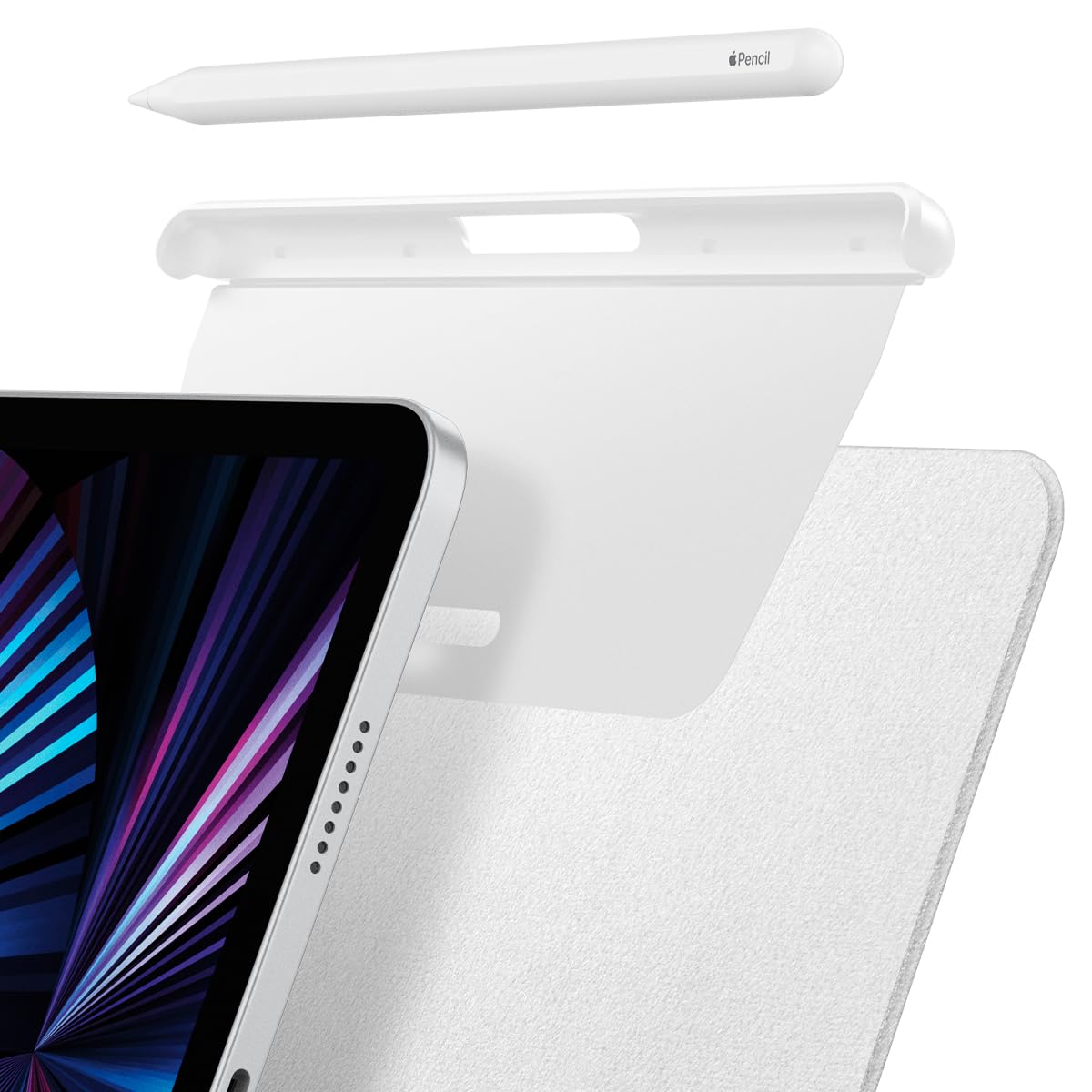 Spigen DA20 Apple Pencil Holder for Pro and 2nd Generation - Compatible with iPad Pro 11" / 13", iPad Air 11" / 13" - White
