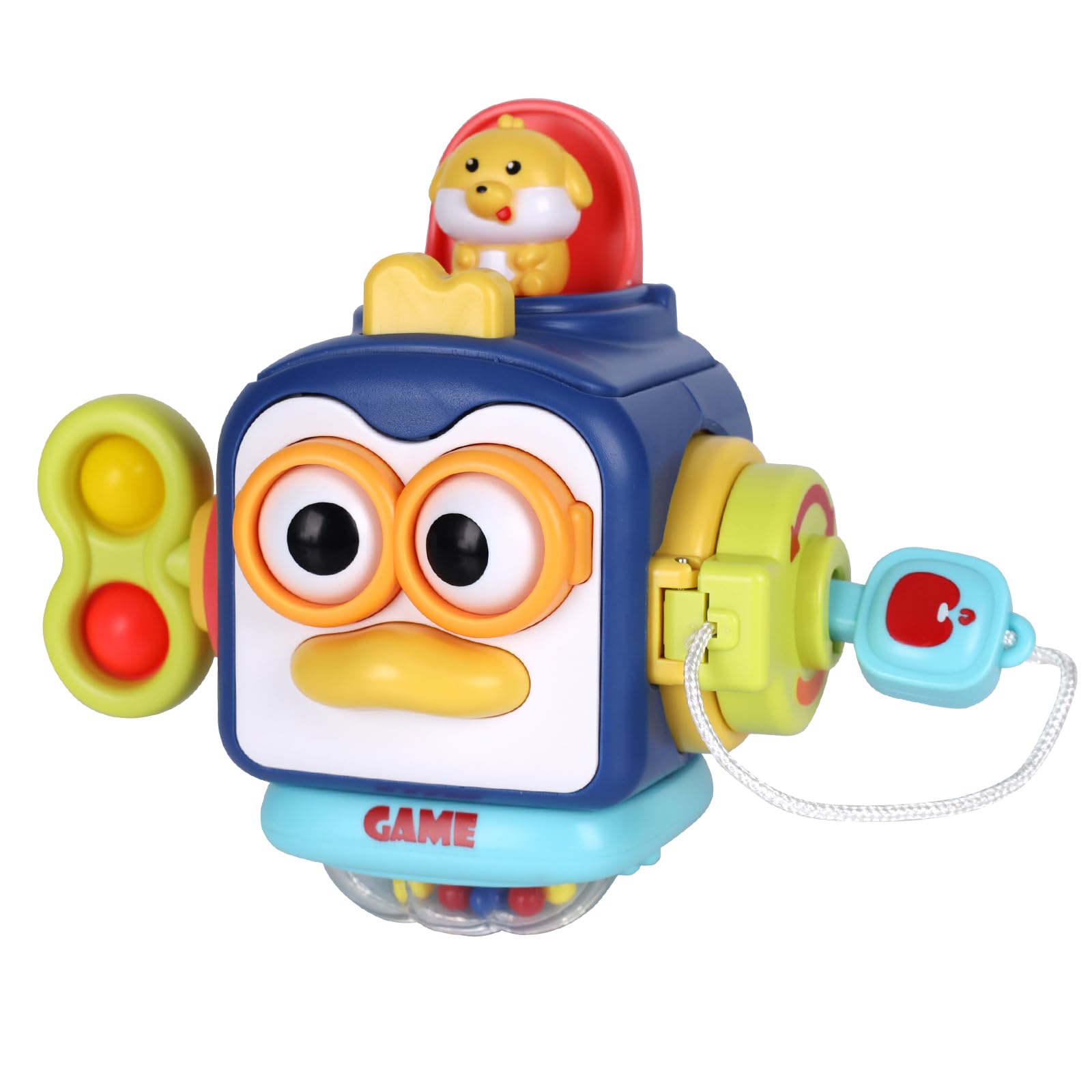 Montessori Busy Board Sensory Toys for 1-2 Year Old Toddlers: Activity Cube, Baby Fidget, Travel and Airplane Educational Learning Toys - Gift for 12-18 Month Old