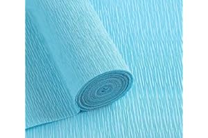 LCREATE LCREATE LCREATE Crepe Paper Roll 8.2ft Long 17 Inch Wide for Wedding Ceremony Various Large Festivals Decoration (Light Blue)