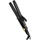 Farery Curling Iron 1 Inch & Flat Iron, 2-in-1 Europe Compact Travel Size Curling Wand, Dual Voltage Mini Hair Straightener with 4 Adjustable Temp for Short Hair