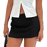 Cicy Bell Womens Mini Skirts Bodycon High Waisted Side Zipper A-line Summer Skirt for Work Office