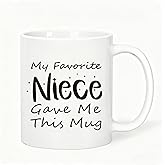 Jogskeor My Favorite Niece Gave Me This Mug 11oz Coffee Mug, Aunt and Uncle Gift, Mothers Day Fathers Day Birthday Christmas Gifts for Aunt Uncle