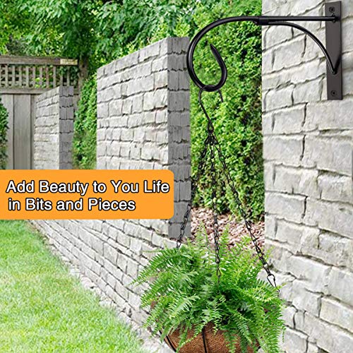 Plant Brackets for Hanging Baskets, 2pcs 11 Inch Iron Wall Mount Plant