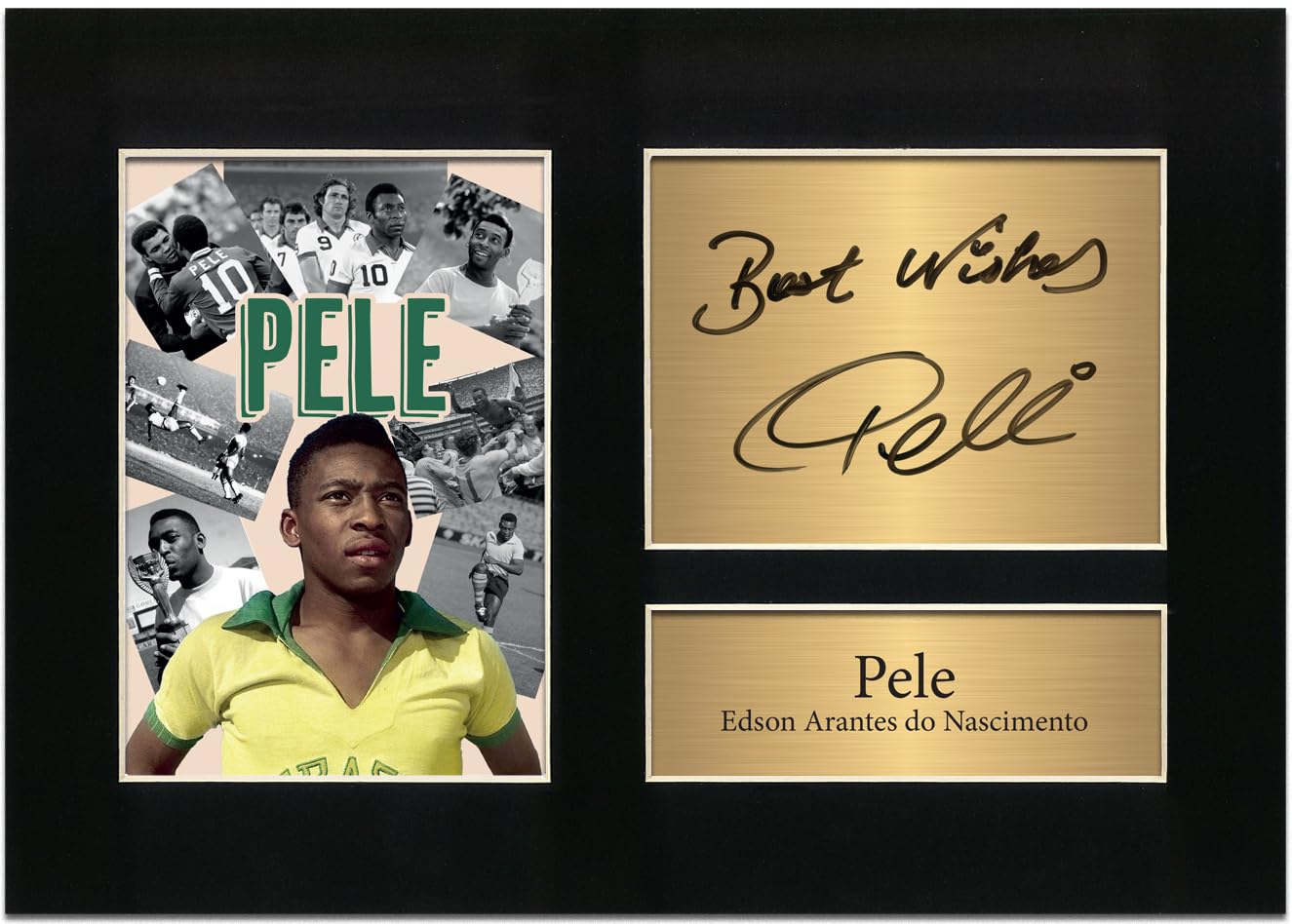 Zulu Image Pele Brazil Football | Pelé World Player of the Century | Signed A4 Printed Autograph Photo Inspired Reproduction Print Picture Display No48