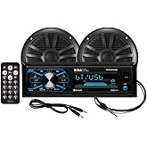 BOSS Audio Systems MCBK634B.6 Marine Boat Stereo & 6.5 Inch Speakers - Bluetooth, No CD DVD Player, Radio Receiver Head Unit, Dipole Antenna