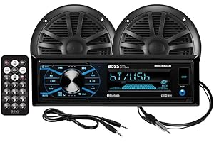 BOSS Audio Systems MCBK634B.6 Marine Boat Stereo & 6.5 Inch Speakers - Bluetooth, No CD DVD Player, Radio Receiver Head Unit, Dipole Antenna