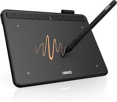 Ugee S640 Drawing Tablet Battery-Free Pen 8192 Pressure 6.3x4 in 10 Keys