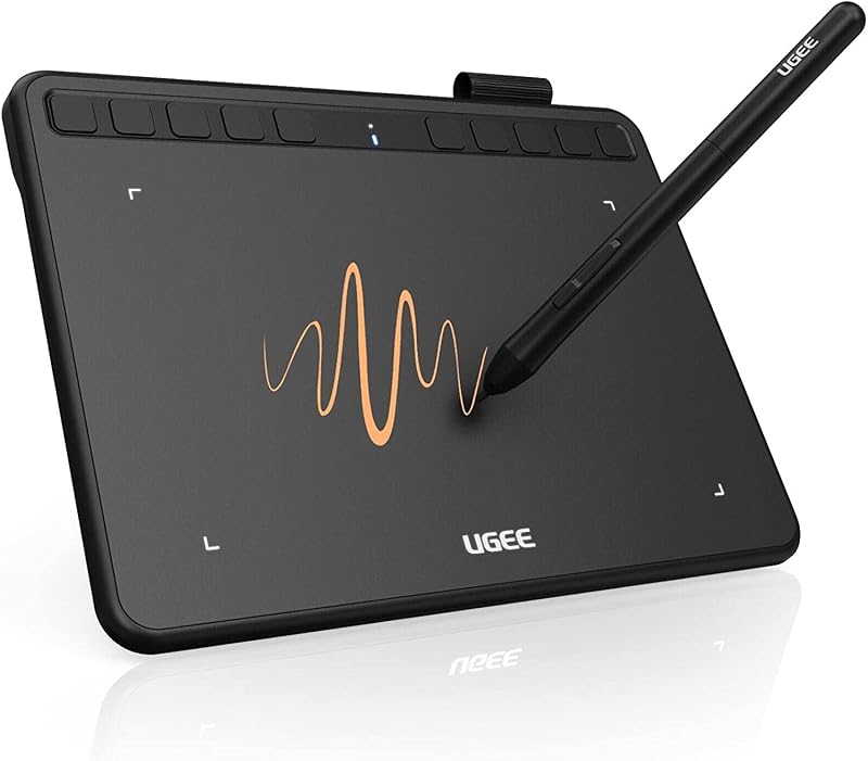Ugee S640 Drawing Tablet Battery-Free Pen 8192 Pressure 6.3x4 in 10 Keys