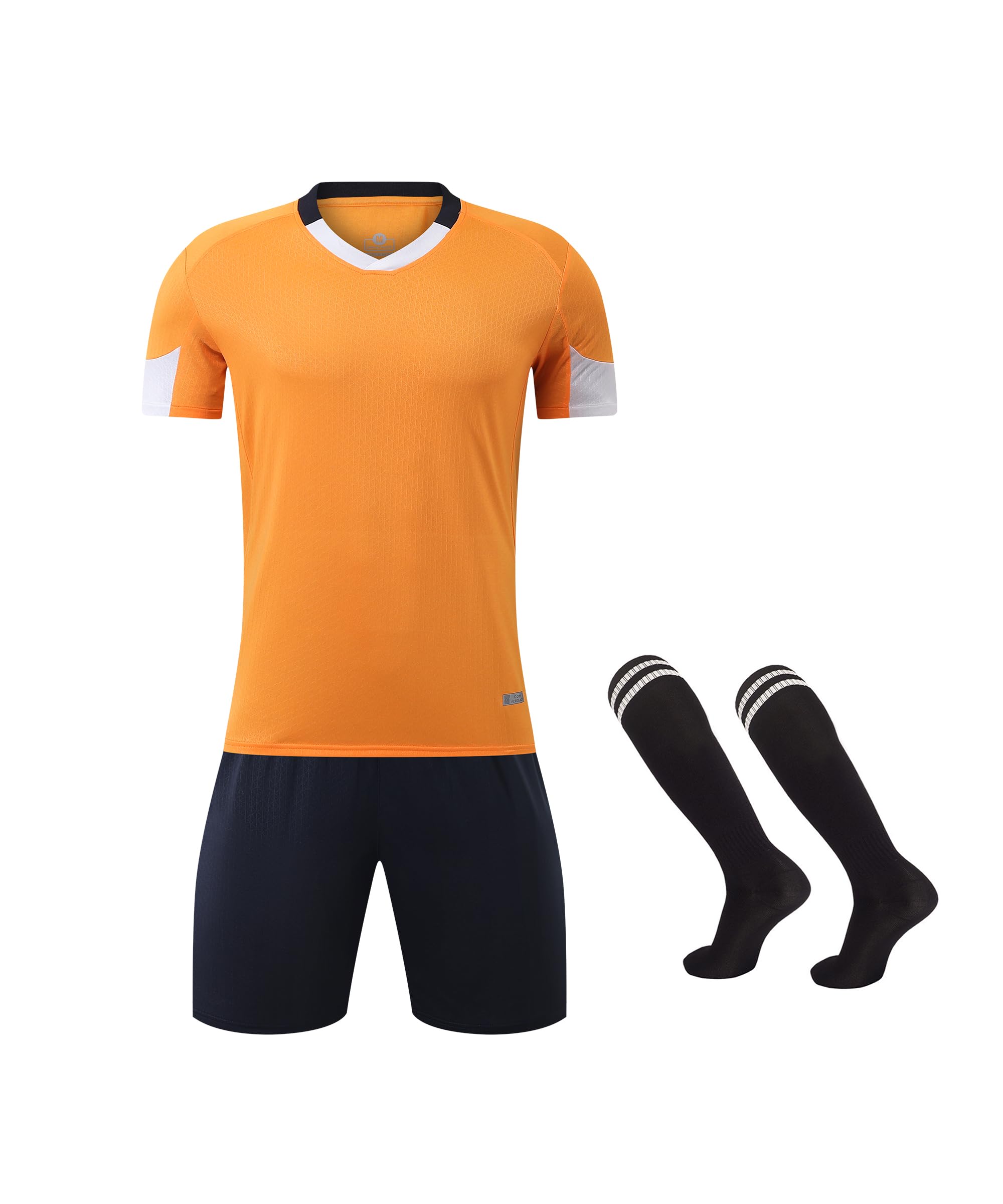 Photo 1 of M2C Boys Soccer Uniform Athletic Jersey Shorts Socks Set Orange 12-14