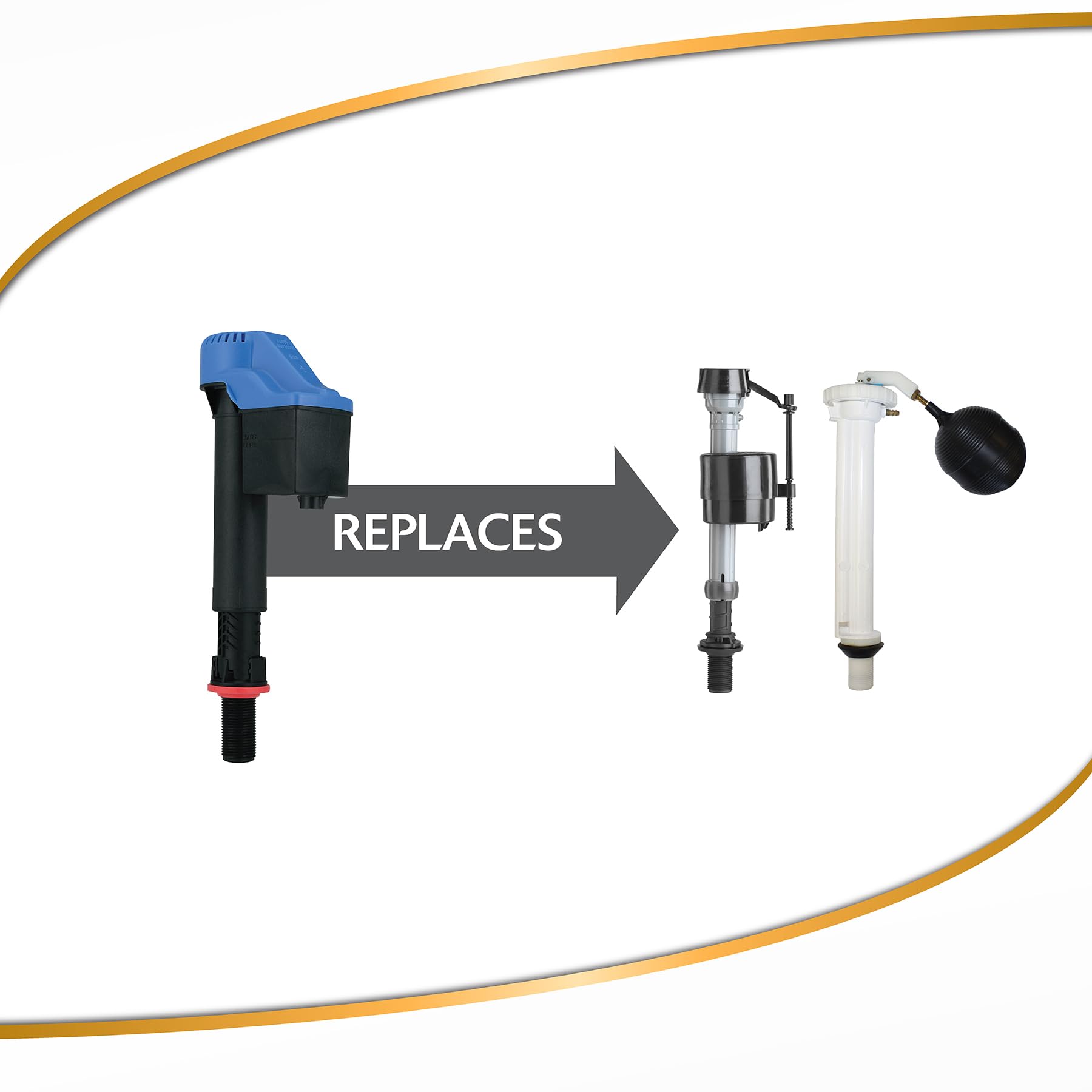 Korky 528T Replacement TOTO Toilet Fill Valve - Fits G-Max and Power Gravity Toilets -Easy to Install -Made in USA, Black