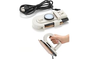 Dual Voltage Travel Iron (100-120V/220-240V) - 3-Temp Steamless Mini Dry Iron for Clothes, Non-Stick 356°F Soleplate with Fol