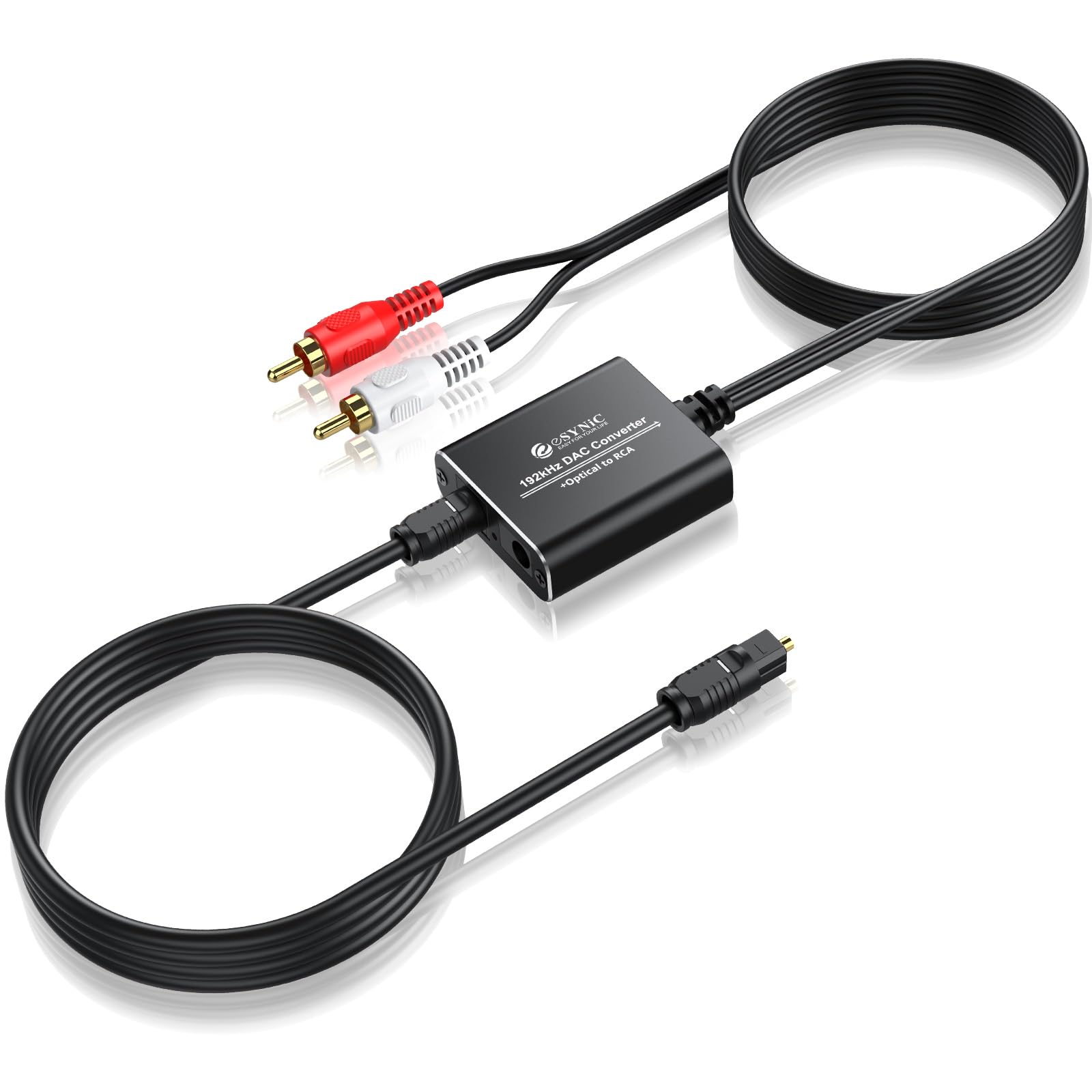 eSynic 192KHz デジタル アナログ 変換器 DAC オーディオコンバーター 変換器 Toslink/SPDIF to RCA (SPDIF to RCA)商品画像
