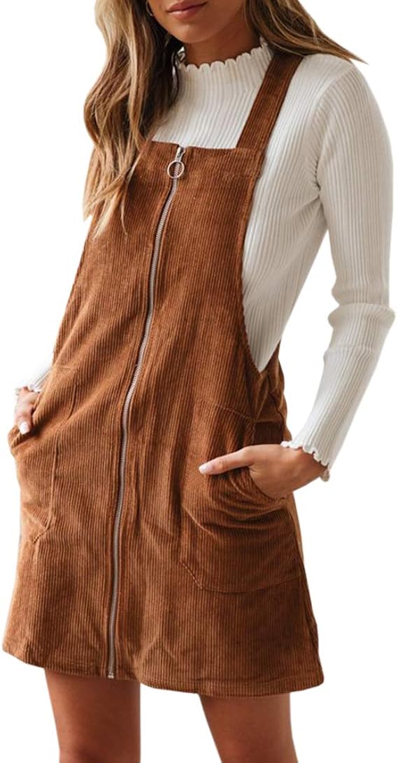 black zip up overall dress