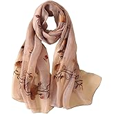 Alysee Women Exquisite Silk&Wool Mixed Embroidered Scarf Headwrap Shawl