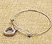 Fashional Crystal Floating Lockets with Expandable Stainless Steel Wire Bangle Fitting with Floating Charms Gifts for Women Girls (Heart Shaped)