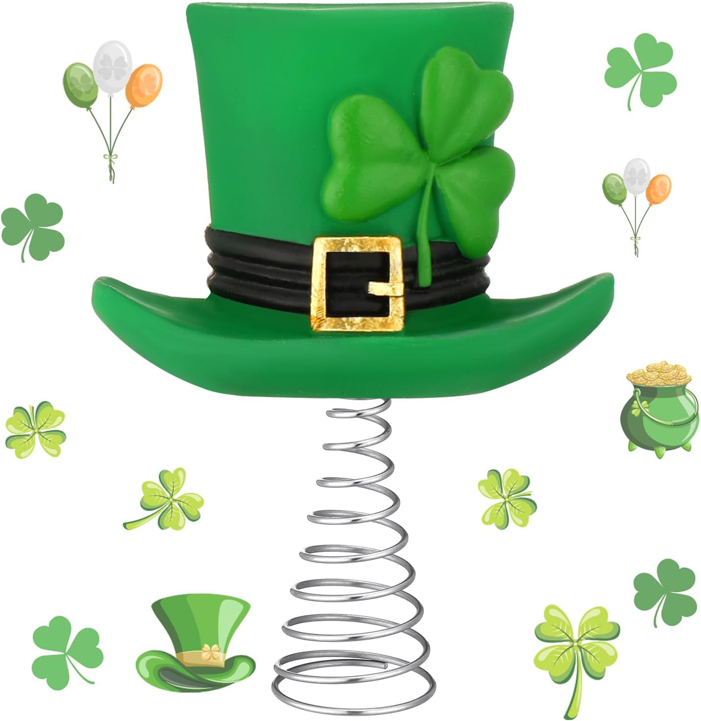 Tree Toppers - St Patrick's Day Hat Miniature Tree Topper Green Hat St Patrick's Day Ornaments Hat Tree Topper 4 Inches Mini St Patrick's Day Tree Ornaments for St Patrick's Day Party