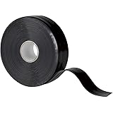 X-Treme Tape TPE-X36ZLB Silicone Rubber Self Fusing Tape, 1" x 36', Triangular, Black
