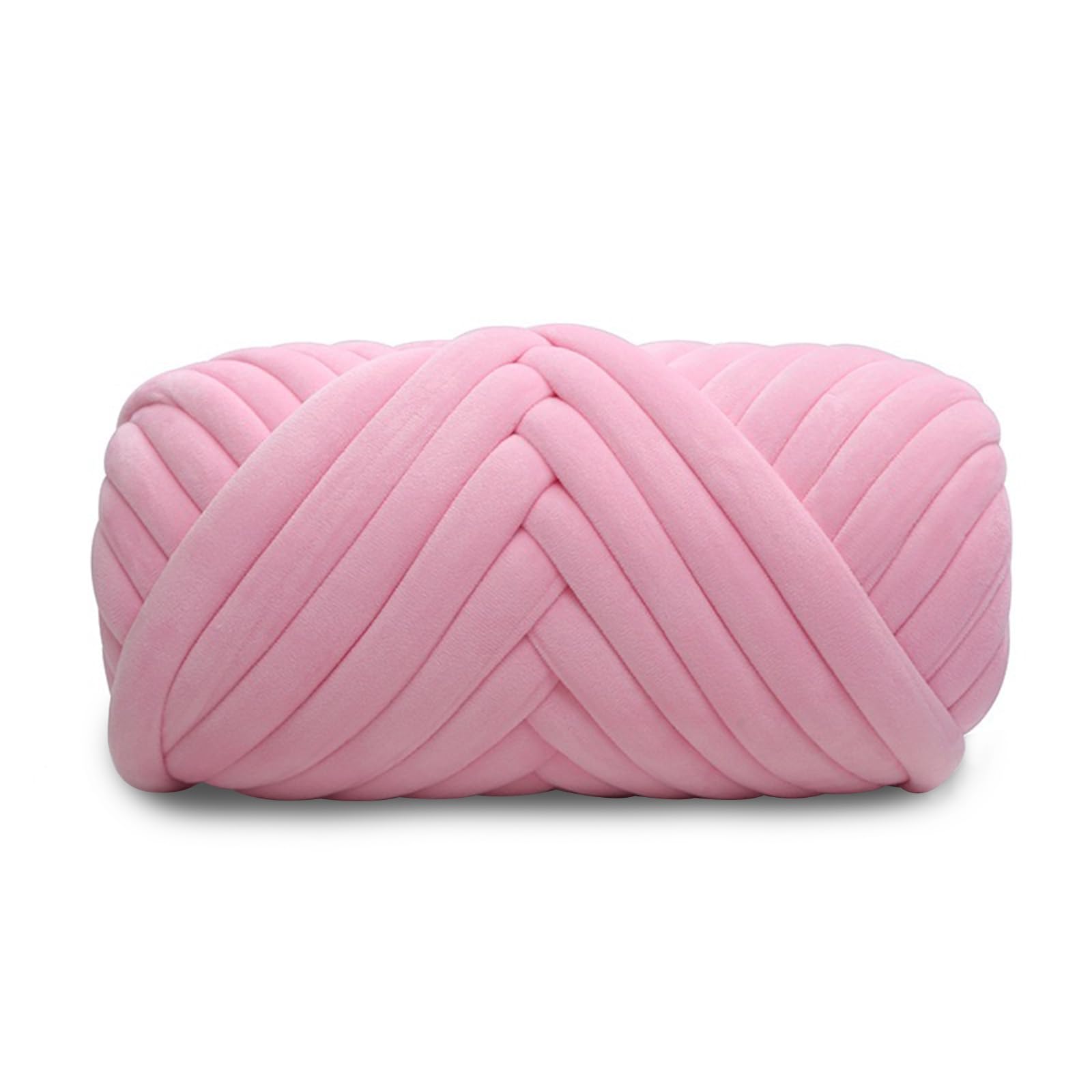 Photo 1 of Velvet Chunky Yarn Bulky Giant Arm Knitting Ya rn, Super Soft Jumbo Tube Weight, Fluffy DIY Crochet Hand Making Washable for Blanket, Pet Bed, Rugs Pillow (2.2lb-Cute Pink)