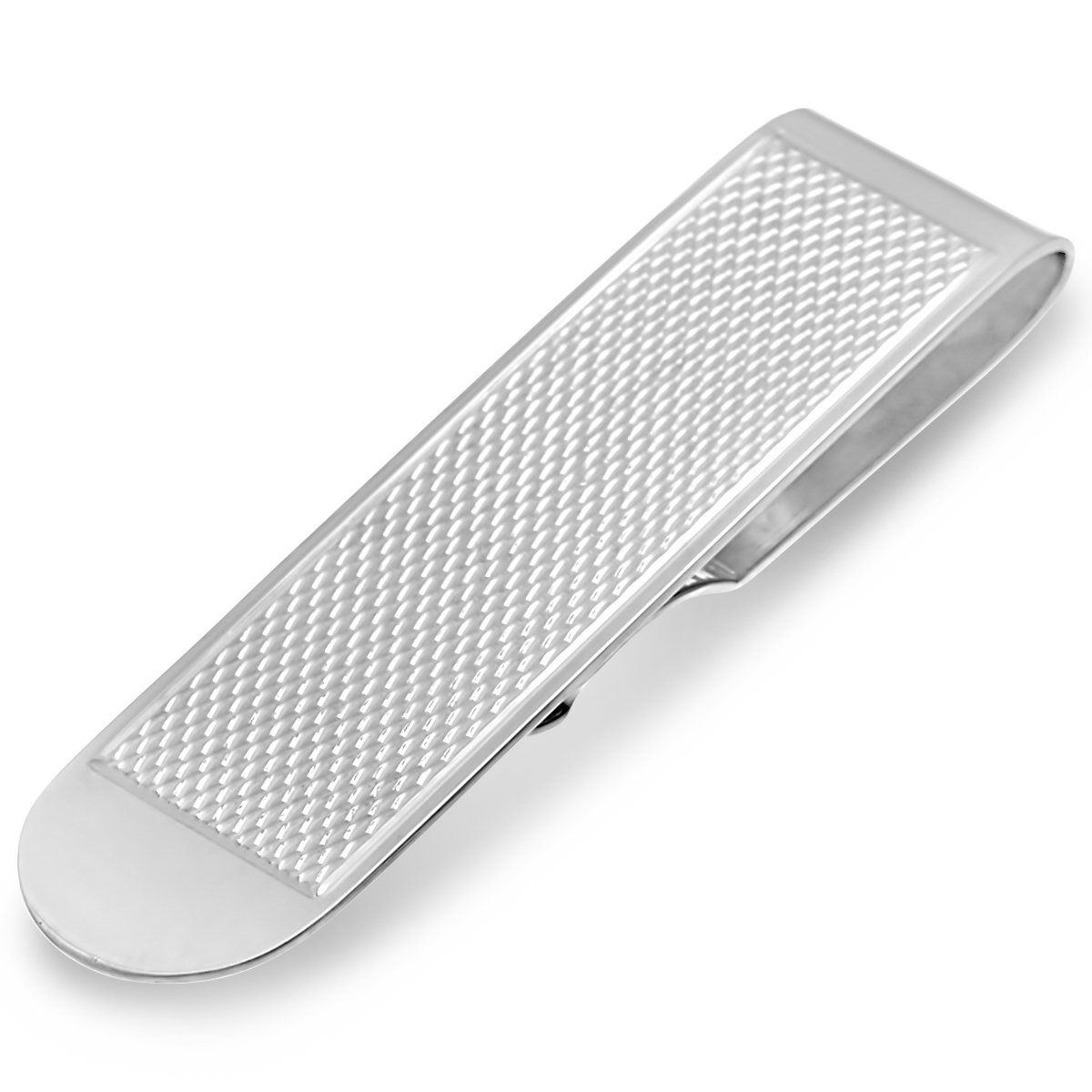 Alexander Castle Slim Impressed Solid 925 Sterling Silver Money Clip for Men with Jewellery Gift Box - Men's Gifts