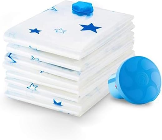 YYQX Bolsa Al Vacio Ropa, 5unidades +Bomba Doble Cierre De Cremallera Y