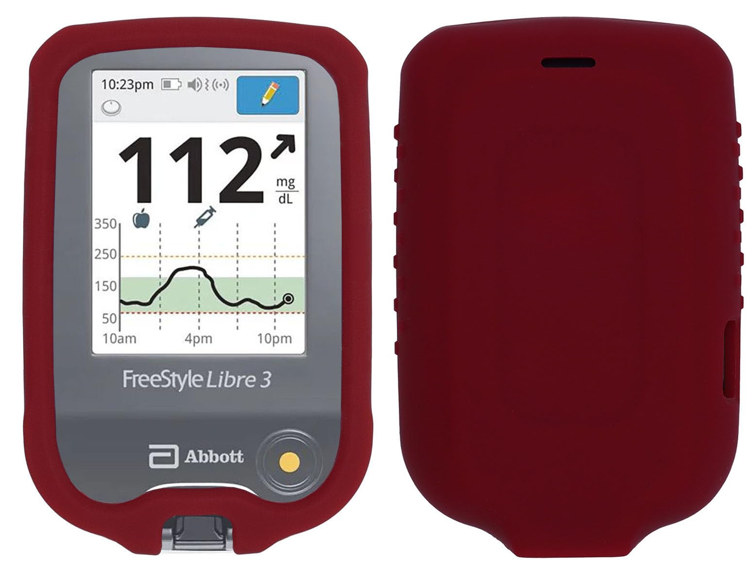 Premium Silicone Soft Case for Freestyle Libre/Freestyle Libre 2 (Continuous Glucose Monitor)… (RED)