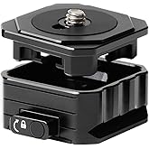 HSU Camera Tripod Quick Release Plate Kit, Quick Switch Auto Lock Square QR Mount Plate with 1/4" Screw Thread for Sony Canon DSLR, Monopod Slider Handheld Gimbal Stabilizer and Ball Head