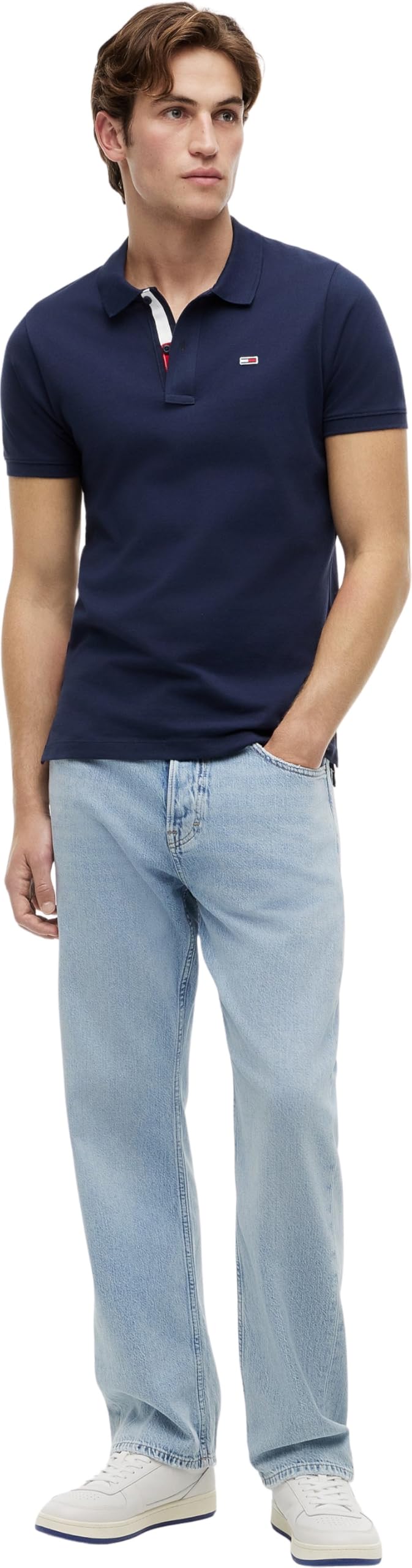 Tommy Jeans Herren Poloshirt Kurzarm TJM Slim Slim Fit, Blau (Twilight Navy), L 4