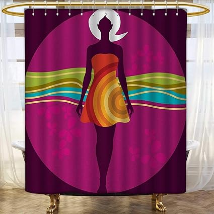 Amazon Com Youth Shower Curtains Sets Bathroom Young Beauty In An