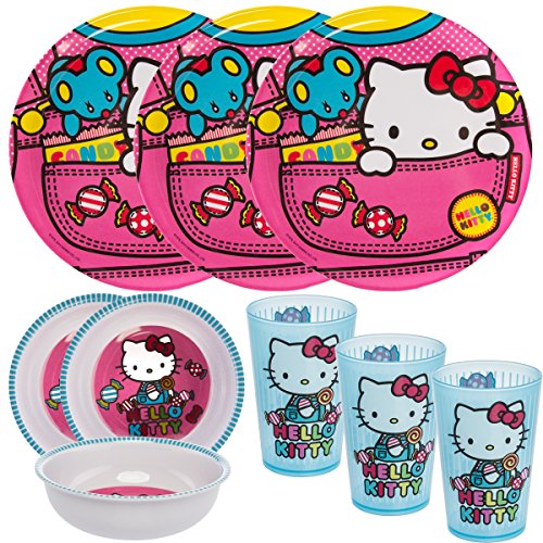 Buy Zak! (9pc) Hello Kitty Kids Mealtime Sets Plastic Plate, , Cup