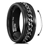 King Will Stainless Steel Men's Ring-Black Men