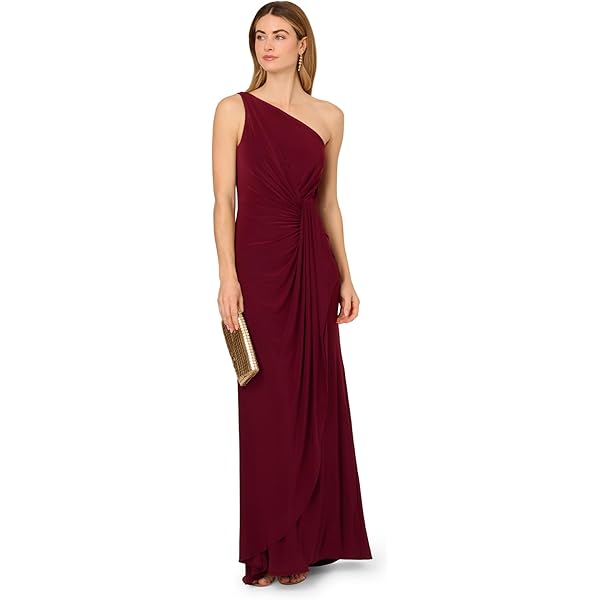 Amazon.com: Adrianna Papell Women's One Shoulder Jersey Dress, Midnight, 4  : Clothing, Shoes & Jewelry