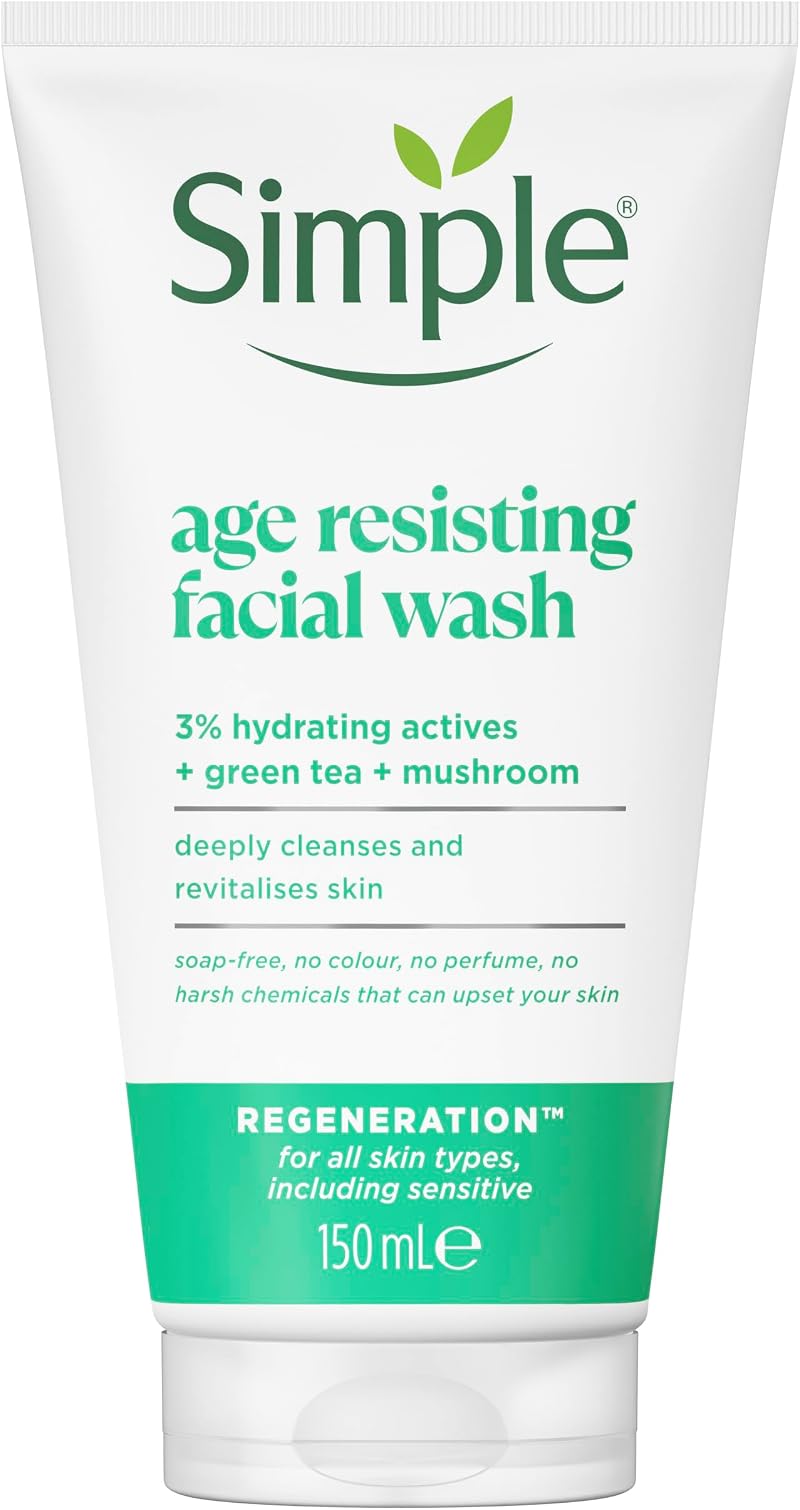 Simple Regeneration Age Resisting Facial Wash Green Tea Prebiotic Cleanser 150ml