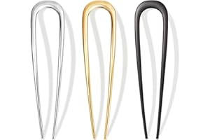 3 Pcs French Hair Pins for Women – Gold Hair Accessories, Elegant Hair Sticks for Buns, Twists & Updos