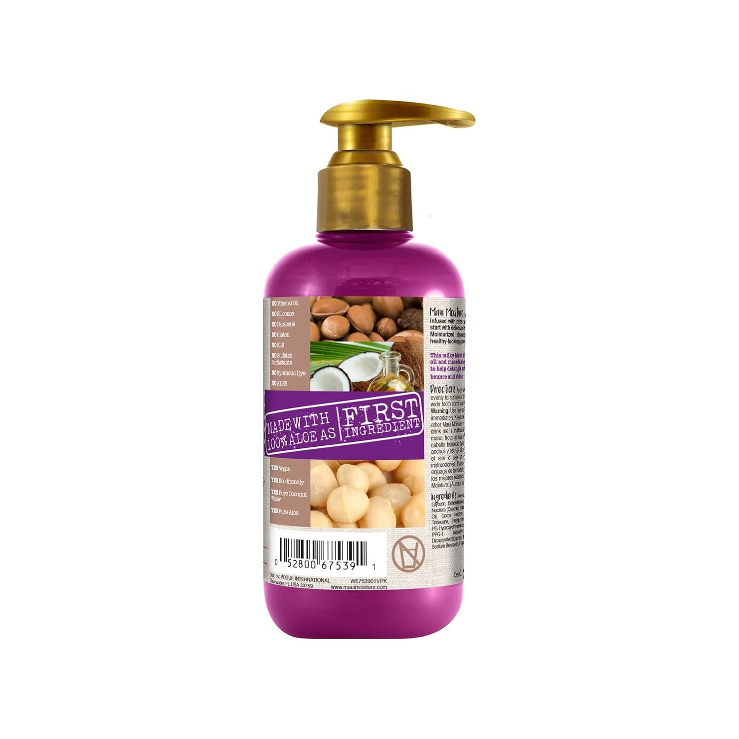 Maui Moisture Heal & Hydrate + Shea Butter Vegan Combing Cream for Thick Curly Hair, Silicone- & Sulfate-Free Leave-In Hair Treatment with Coconut & Macadamia Oils to Define Curls, 8 oz: Beauty