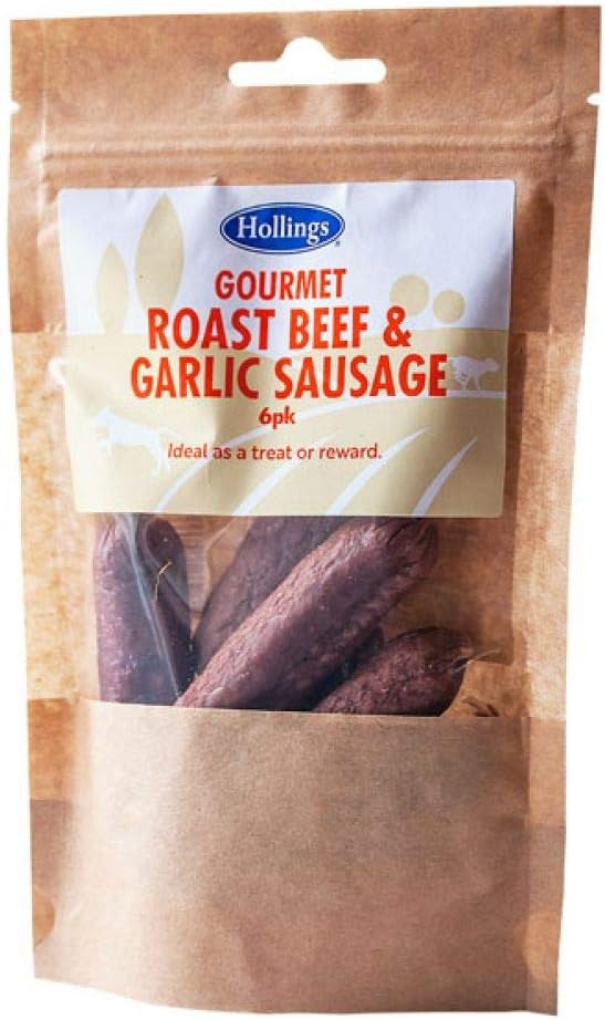 Hollings Gourmet Roast Beef & Garlic Sausages, Dog Treats, 6Pk BigaMart
