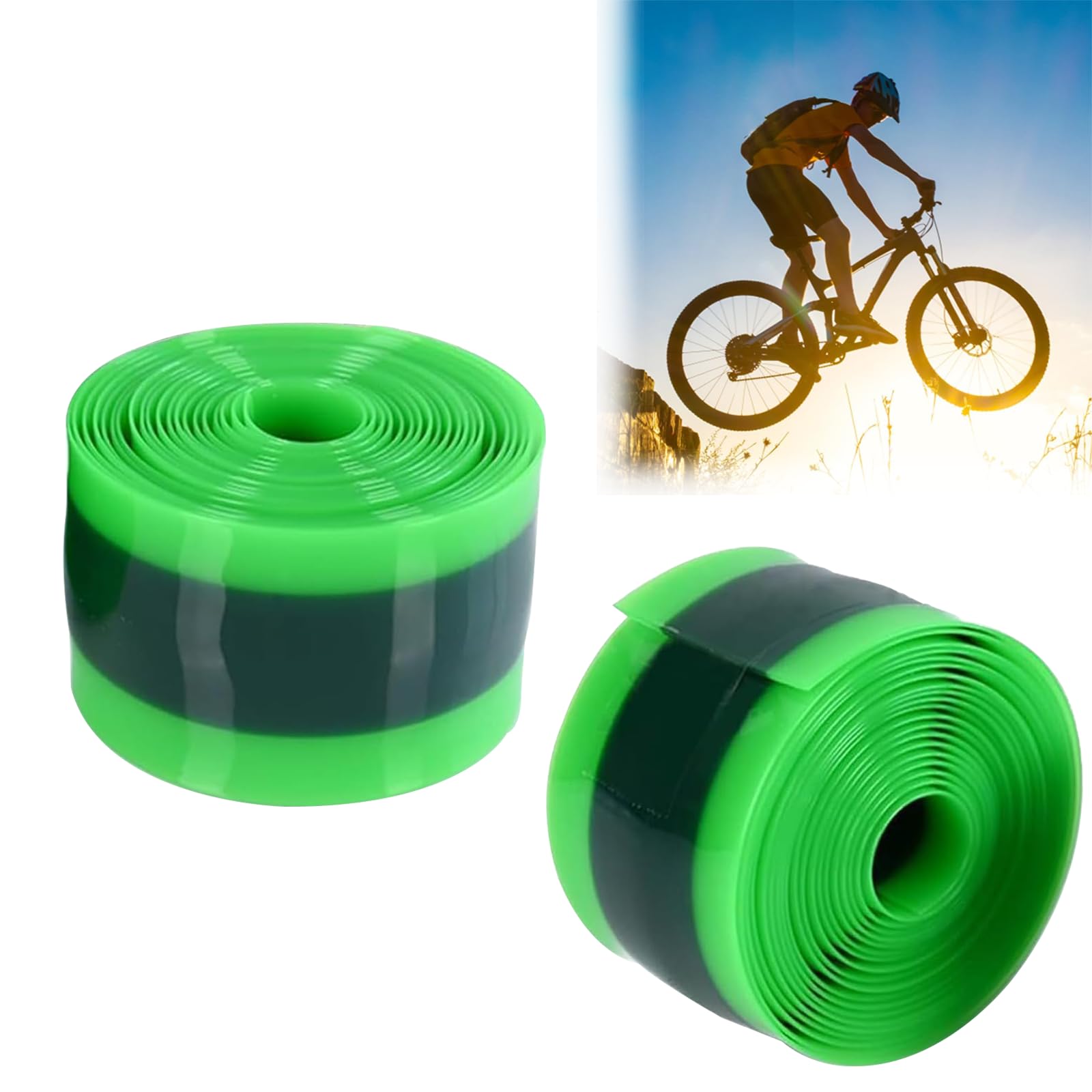 Xiciki 2 Pcs Bike Tire Liners, Anti-Puncture Protection for Bicycle Inner Tubes, Fits 12" 16" 18" 20" 24" 26" 27.5" 29" Mountain & Road Bike Tires