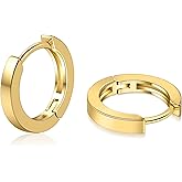 micuco Small 14k Gold plated Hoop Earrings for Women 14K Gold Plated Huggie Hoop Earrings