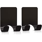 VIS'V Shower Wall Adhesive Razor Holder for His and Hers, Black, 2 Pcs | Metal Material, Compact Design, Peel and Stick, Fit for Smooth Flat Surfaces