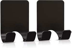 VIS'V Shower Wall Razor Holder, Metal Adhesive Razor Hooks for His and Hers, Waterproof, Black, 2 Pcs