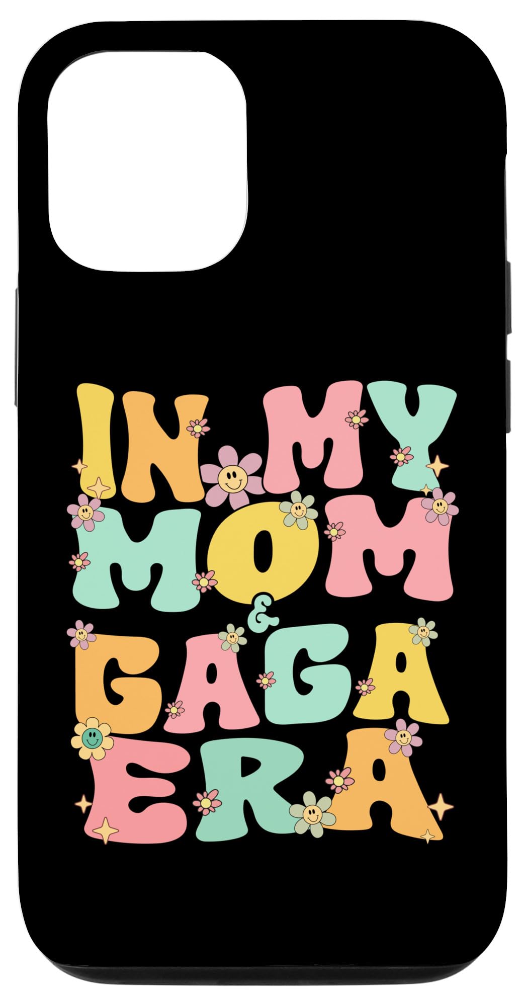 iPhone 15 In My Mom And Gaga Era Groovy Mom And Gaga Grandma Christmas Case