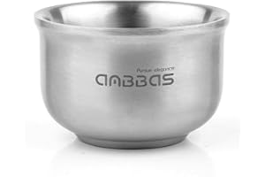 Anbbas Shaving Soap Bowl,3 Layers Food-Grade 304 Stainless Steel Shaving Cream Mug Cup for Brush Men Close Shave(Dia: 4.1 inches)