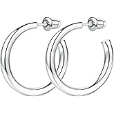 14K Gold Plated Hoop Earrings for Women Chunky Hoop Earrings for Women Thick Lightweight Earrings Jewelry Gifts