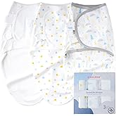 insular Baby Swaddle Wrap, Swaddle Blanket for Newborn and Infant, Adjustable Swaddling Set for Boy and Girl, Soft Cotton Baby Sleep Sack 3 Pack, Forest, Medium(3-6 Month)