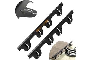 TEQUIE Stove Gap Covers - 304 Stainless Steel Oven Side Gap Filler, 2 Pack Stove Gap Filler Retractable Length 13.8" to 27.5", Spring Clip Design Fitting Gap Strong Guard Between Stove Top & Counter - Black